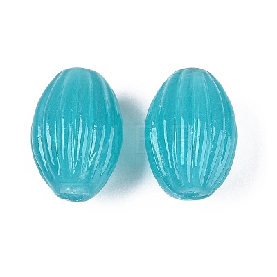 Handmade Ribbed Lampwork Beads LAMP-N042-01E-1