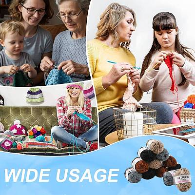 12 Skeins 4 Colors 4-Ply 59.7%Polyester & 40.3%Acrylic Fiber Yarn for Tufting Gun Rugs OCOR-FS0001-07C-1