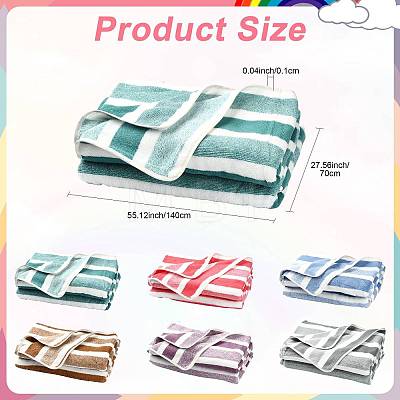 Polyester Stripe Towel AJEW-FZC0001-007F-1