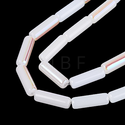 Electroplate Imitation Jade Glass Beads Strands EGLA-Q132-02A-D01-1