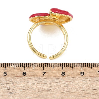 Brass Enamel Adjustable Cuff Rings for Women RJEW-G357-01I-1