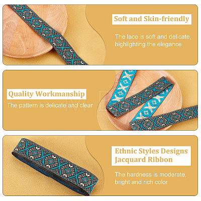 Ethnic Style Embroidery Polycotton Ribbons OCOR-WH0066-66-1