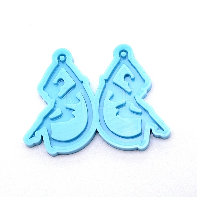 Teardrop with Fairy Silicone Statue Pendant Molds DIY-WH0175-57-1