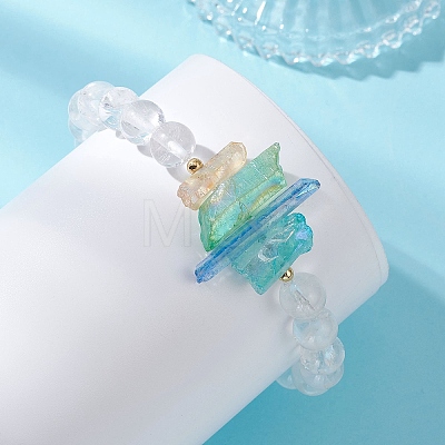 Natural Quartz Crystal Beaded Stretch Bracelets for Women BJEW-TA00727-1