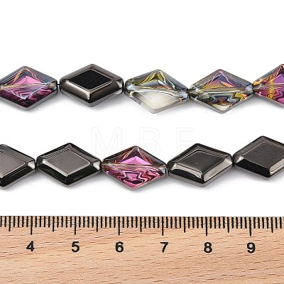 Electroplate UV Plating Glass Beads Strands EGLA-B010-01A-HP03-1
