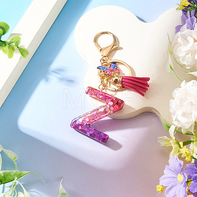 Alloy Resin Butterfly Keychains KEYC-TADJ0002-02G-Z-1