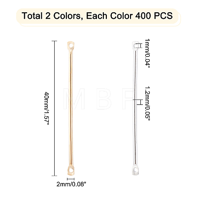   800pcs 2 Colors Iron Bar Links Connectors IFIN-PH0001-50-1