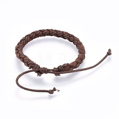Braided Leather Cord Bracelets BJEW-F347-10-1