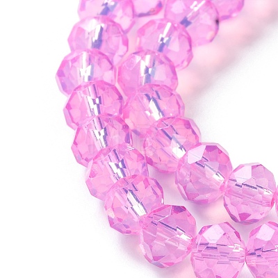 Baking Painted Transparent Glass Beads Strands DGLA-A034-J8MM-D05-1