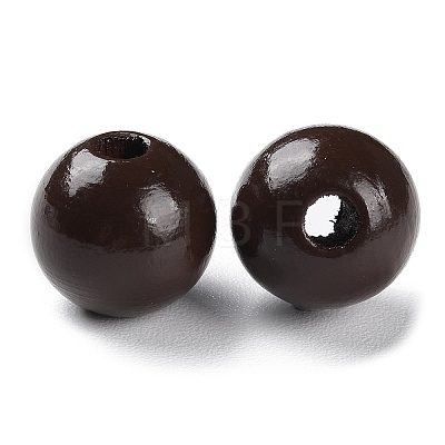 Spray Painted Natural Wood Beads WOOD-R272-02C-1