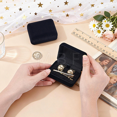 Portable Travel Velvet Jewelry Organizer Cases for Tie Clips CON-WH0089-248-1