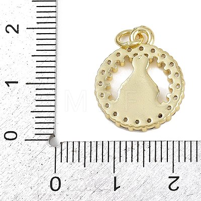 Brass Micro Pave Cubic Zirconia Pendants KK-Z123-24G-01-1