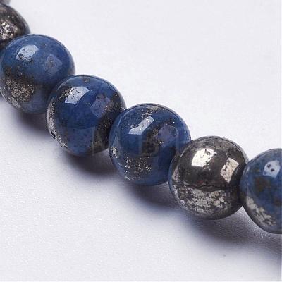 Natural Pyrite Beads Strands G-K181-6mm-H04-1