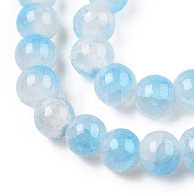 Crackle Baking Painted Imitation Jade Glass Beads Strands DGLA-T003-6mm-05-1