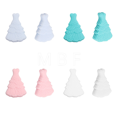 8Pcs 4 Colors Silicone Beads SIL-CA0002-34-1