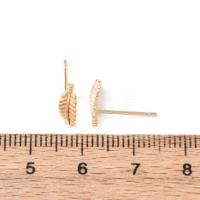 Brass Stud Earrings EJEW-L278-08G-1