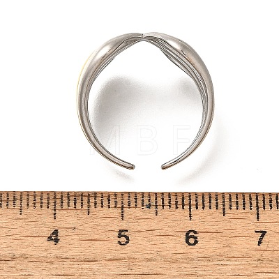 Bowknot 304 Stainless Steel Open Cuff Rings for Women RJEW-G339-05GP-02-1