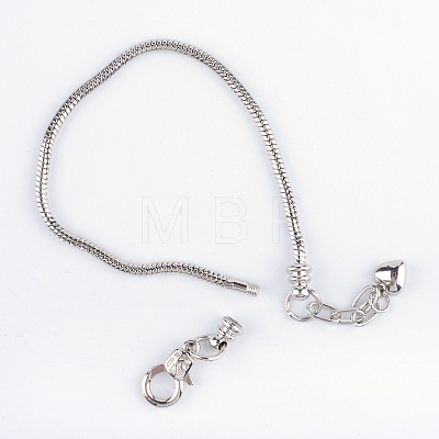 Brass European Style Bracelets For Jewelry Making X-KK-R031-06-1