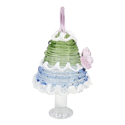 Handmade Lampwork Christmas Tree Ornaments LAMP-C026-06C-1