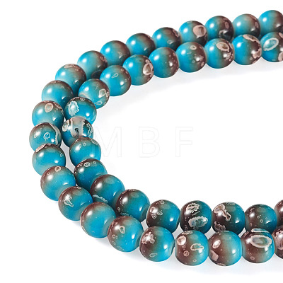 1 Strand Baking Paint Glass Beads Strands DGLA-TADJ0001-02D-1