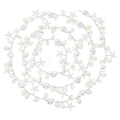 ABS Plastic Imitation Pearl & Shell Chains for Party Deorations PALLOY-PH01957-1