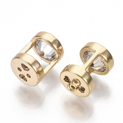 Brass Cubic Zirconia Charms KK-S356-067C-NF-1