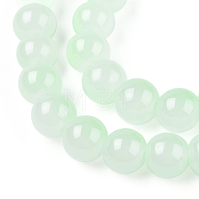 Baking Paint Imitation Jade Glass Round Bead Strands X1-DGLA-N003-8mm-02-1-1