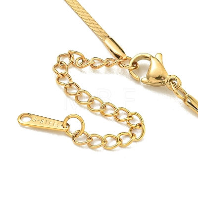 Ion Plating(IP) 304 Stainless Steel Flat Snake Chain Bowknot Pendant Necklaces NJEW-Z041-06G-1