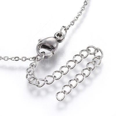 304 Stainless Steel Pendant Necklaces NJEW-O108-29P-1