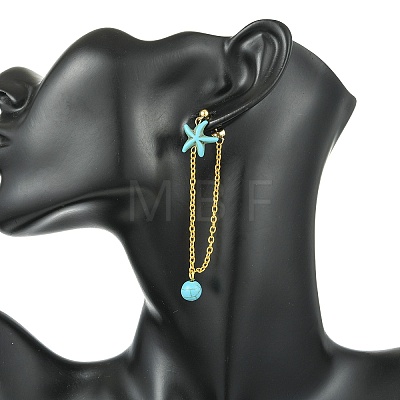 304 Stainless Steel Dangle Stud Earrings for Women EJEW-JE07233-02-1