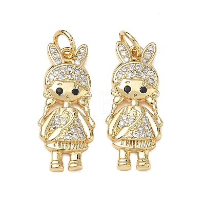 Brass Micro Pave Black Cubic Zirconia Pendants CU-CBA9AFC-01G-02-1