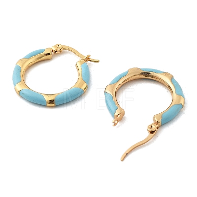 201 Stainless Steel Enamel Earrings Hoop Earrings LP9659-5-1