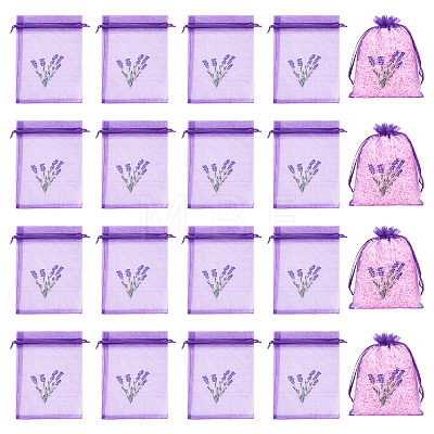 20Pcs Polyester Mesh Sachet Packing Drawstring Bgas ABAG-TA0002-20B-1