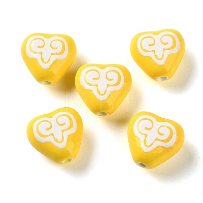 Printed Handmade Porcelain Beads FIND-H023-02H-1