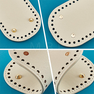   6Pcs 6 Style Flat Round PU Leather Knitting Crochet Bags Nail Bottom Shaper Pad DIY-PH0021-06A-1