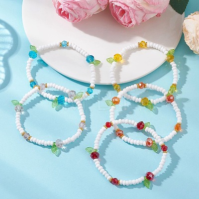 Transparent Acrylic Charm Bracelets BJEW-MZ00335-1