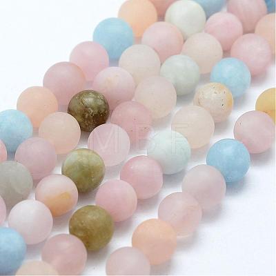 Natural Morganite Beads Strands G-E365-03-8mm-1