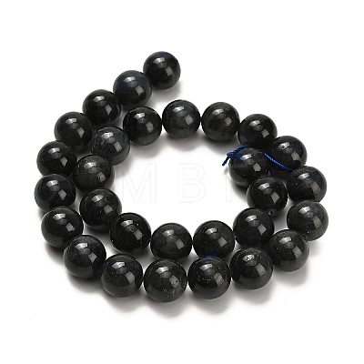 Natural Black Labradorite Beads Strands G-L642-B15-14mm-1