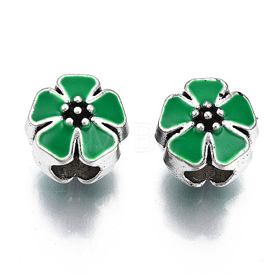 Alloy Enamel European Beads MPDL-T005-006A-RS-1