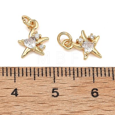 SHEGRACE Brass Micro Pave Clear Cubic Zirconia Charms XGRQ2O969-419G-1
