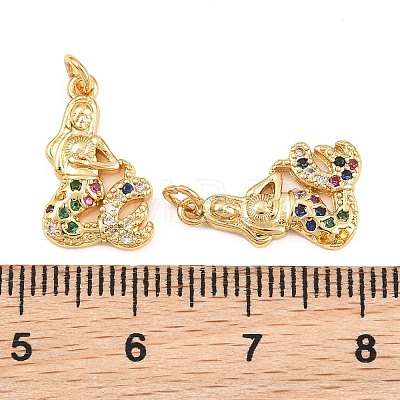 Brass Micro Pave Colorful Cubic Zirconia Pendants KK-Q085-04E-G-1