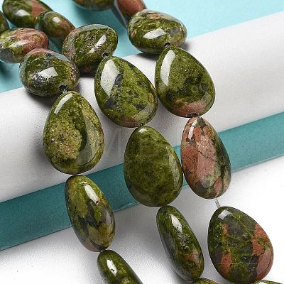 Natural Unakite Beads Strands G-P528-L19-01-1