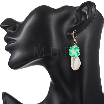 Polymer Clay 3D Flower Hoop Earrings EJEW-JE06968-1