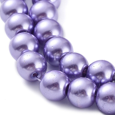 Baking Painted Pearlized Glass Pearl Round Bead Strands X-HY-Q330-8mm-27-1