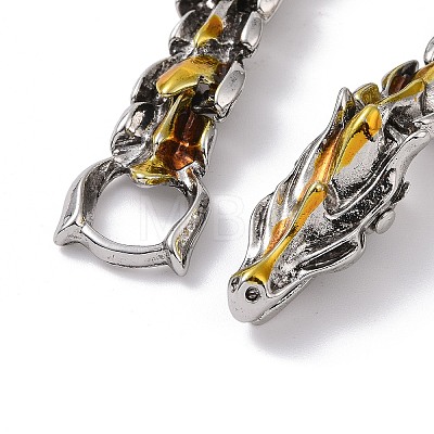 Two Tone 201 Stainless Steel Dragon Link Chain Bracelets for Men BJEW-R313-02G-1