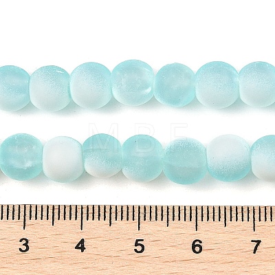 Frosted Crackle Glass Beads Strands GLAA-U001-6mm-M08-1