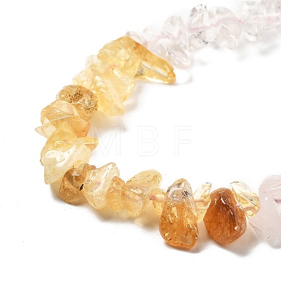 Natural Quartz Crystal & Rose Quartz & Citrine Beads Strands G-L610-A23-01-1