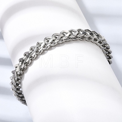 201 Stainless Steel Curb Chain Bracelets for Men STAS-T077-03P-1