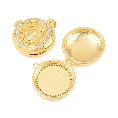 Religion Brass Locket Pendants KK-D232-19G-02-1