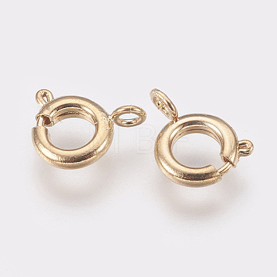 Brass Spring Ring Clasps X-KK-Q669-33G-1